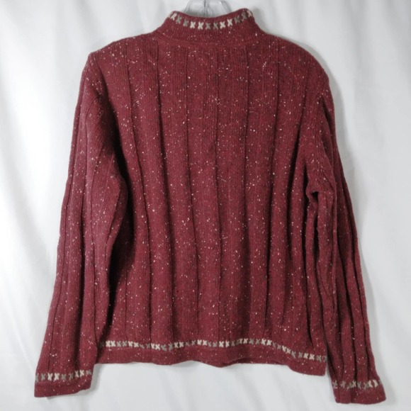 Woolrich Women 1/4 Zip Wool Pullover Ruby Heather Sweater Red - Picture 2 of 7